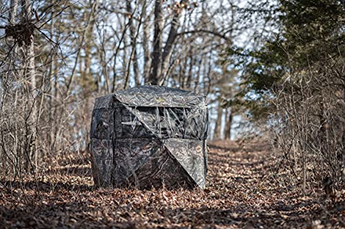 Browning Eclipse Tent Hunting Blind Featuring 360 Degree Windows with Silent Open, Durable Fiberglass Poles, Gear Pockets, and Brush Loops for Extra Concealment, Mossy Oak Country DNA