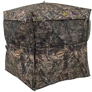 Browning Eclipse Tent Hunting Blind Featuring 360 Degree Windows with Silent Open, Durable Fiberglass Poles, Gear Pockets, and Brush Loops for Extra Concealment, Mossy Oak Country DNA