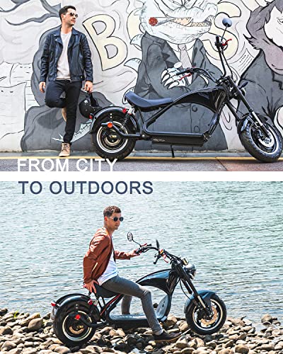 TOXOZERS 2500W Fat Tire Electric Scooter for Adults, Citycoco Chopper Electric Scooter with Seat, 37 mph, Turning Signals, Mirrors