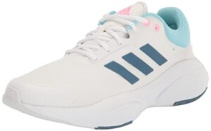 adidas women's response running shoe, ftwr white/altered blue/beam pink, 8