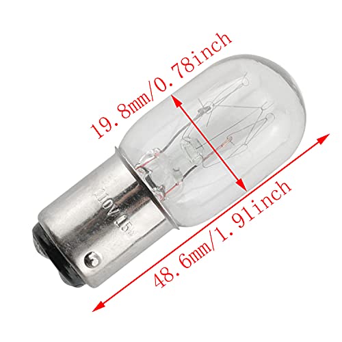 BAIRONG 4pcs 15W 120V Silver Base Sewing Machine Light Bulb Household Sewing Machine Incandescent Bulb Compatible with Sewing Machine with Push-in Base