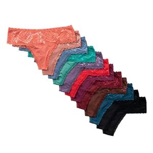 alyce intimates women’s all lace thong, pack of 12