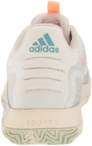 adidas Women's SoleMatch Control Tennis Shoe, White/Mint Ton/Orbit Grey, 9.5