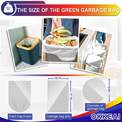 OKKEAI Small Trash Bags 1.2 Gallon 8L White Garbage Bags 5 Liter Mini Trash Bags for Bathroom Waste Basket Liners