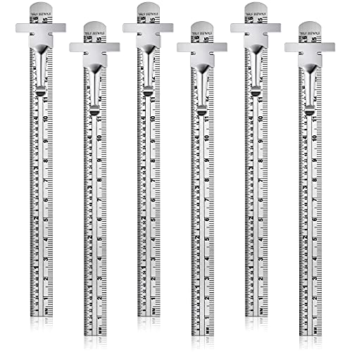 6 Inch 15 cm Pocket Ruler Flexible Precision Stainless Steel Ruler with Detachable Clips Stainless Steel Pocket Clip Scale Gauge Ruler Metric British System (6 Pieces)