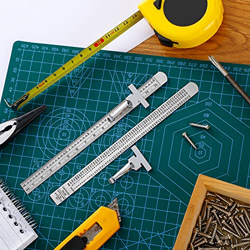 6 Inch 15 cm Pocket Ruler Flexible Precision Stainless Steel Ruler with Detachable Clips Stainless Steel Pocket Clip Scale Gauge Ruler Metric British System (6 Pieces)