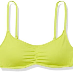 Amazon Essentials Women's Light-Support Bralette Bikini Swimsuit Top, Yellow, Large