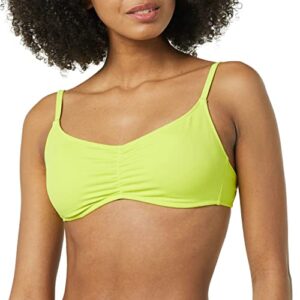 Amazon Essentials Women's Light-Support Bralette Bikini Swimsuit Top, Yellow, Large