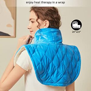 Heating Pad, Weighted Heating Pad for Neck and Shoulder Pain Relief, 2.7lb Electric Heated Neck Shoulder Wrap for Deep Pressure Heat Therapy， 8 Heat Settings， 12 Auto-Off with Countdown