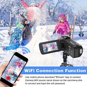 DSOEKEU Video Camera Camcorder 1080P 36 MP Full HD Video Camera for YouTube with WiFi Vlogging Camera IR Night Vision Digital Camera Recorder 16X Digital Remote Control Camcorders Camera,1 Battery