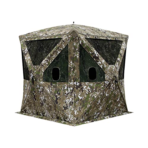 Barronett Blinds® Big Cat™ Heavy-Duty, Portable Hunting Blind, Heavy-Duty Hub Blind, 600 Denier Fabric, Low Profile Windows, 3-Person, Crater™ Thrive, 80” x 90” x 90”, BCHD350CT