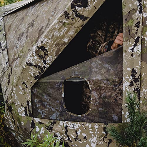 Barronett Blinds® Big Cat™ Heavy-Duty, Portable Hunting Blind, Heavy-Duty Hub Blind, 600 Denier Fabric, Low Profile Windows, 3-Person, Crater™ Thrive, 80” x 90” x 90”, BCHD350CT