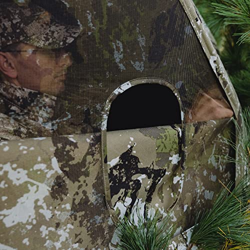 Barronett Blinds® Big Cat™ Heavy-Duty, Portable Hunting Blind, Heavy-Duty Hub Blind, 600 Denier Fabric, Low Profile Windows, 3-Person, Crater™ Thrive, 80” x 90” x 90”, BCHD350CT