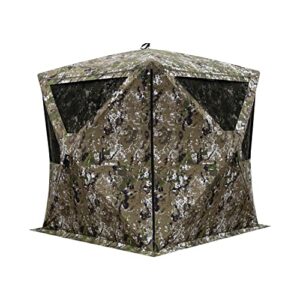 Barronett Blinds® Big Cat™ Heavy-Duty, Portable Hunting Blind, Heavy-Duty Hub Blind, 600 Denier Fabric, Low Profile Windows, 3-Person, Crater™ Thrive, 80” x 90” x 90”, BCHD350CT