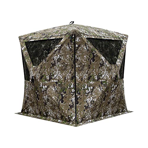 Barronett Blinds® Big Cat™ Heavy-Duty, Portable Hunting Blind, Heavy-Duty Hub Blind, 600 Denier Fabric, Low Profile Windows, 3-Person, Crater™ Thrive, 80” x 90” x 90”, BCHD350CT