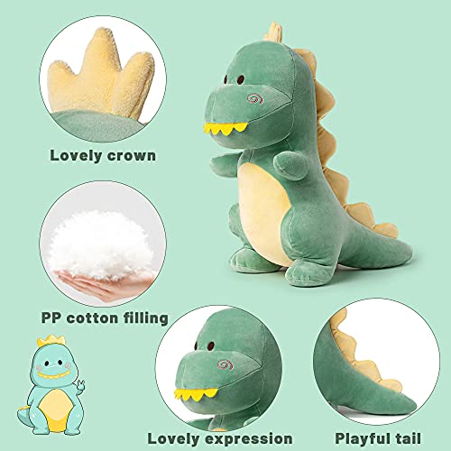 Adorlynetty Dinosaur Stuffed Animal,12“ Cute Stuffed Dinosaur Plush Soft Dino Plush Dinosaur Plushie Toys for Boys Girls Baby Kids (Green)