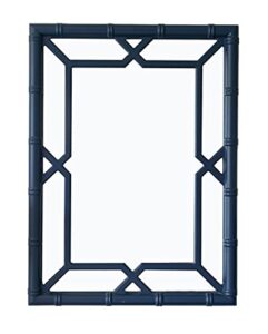 sorbaria bamboo-look solid wood window pane mirror 23" x 31" - blue