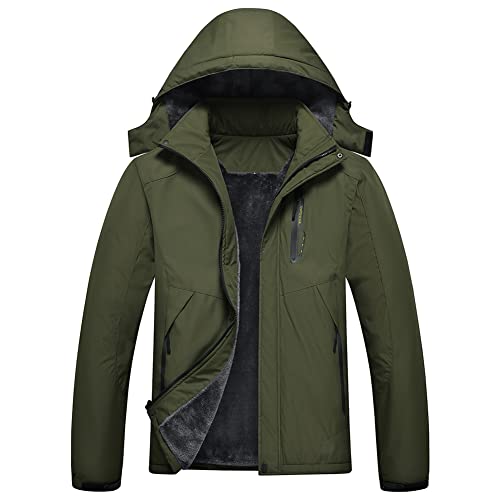 Jingangjin Men's Mountain Waterproof Ski Jacket Winter Windbreaker Warm Hooded Snowboarding Raincoat Jackets