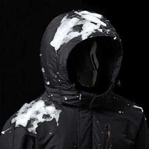 Jingangjin Men's Mountain Waterproof Ski Jacket Winter Windbreaker Warm Hooded Snowboarding Raincoat Jackets