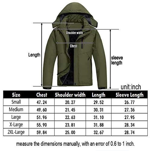 Jingangjin Men's Mountain Waterproof Ski Jacket Winter Windbreaker Warm Hooded Snowboarding Raincoat Jackets