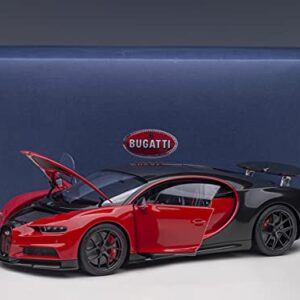 Auto Art Models 2019 Bugatti Chiron Sport Italian Red and Carbon Black 1/18 Model Car by Autoart 70996