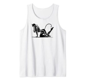 sexy catsuit latex black cat costume cosplay pin up girl tank top