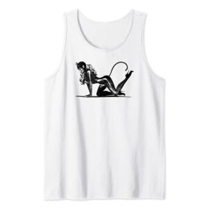 Sexy Catsuit Latex Black Cat Costume Cosplay Pin Up Girl Tank Top