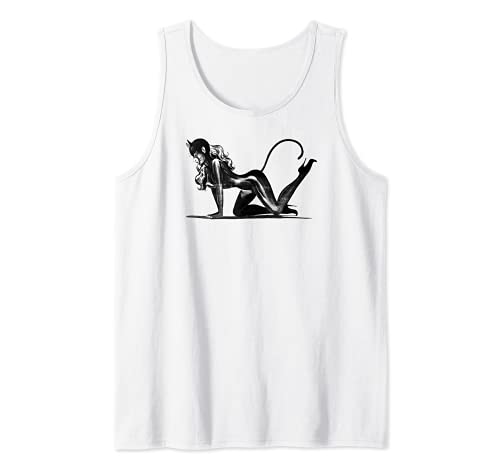 Sexy Catsuit Latex Black Cat Costume Cosplay Pin Up Girl Tank Top