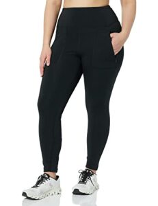 amazon essentials women's everyday fitness 7/8 zipped legging (available in plus size), black, 2x