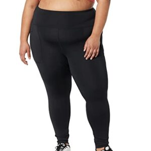 Amazon Essentials Women's Everyday Fitness 7/8 Zipped Legging (Available in Plus Size), Black, 2X
