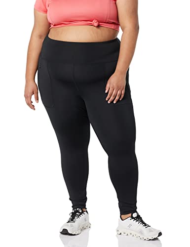 Amazon Essentials Women's Everyday Fitness 7/8 Zipped Legging (Available in Plus Size), Black, 2X