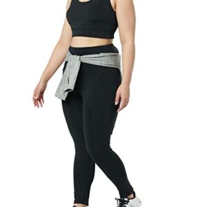 Amazon Essentials Women's Everyday Fitness 7/8 Zipped Legging (Available in Plus Size), Black, 2X