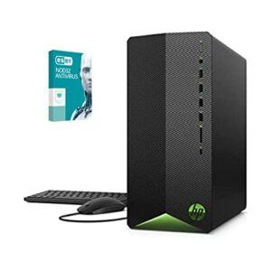 2021 Newest HP Pavilion Gaming Desktop, AMD 6-Core Ryzen 5600G Processor, AMD Radeon RX 5500, 16GB RAM, 256GB PCIe NVMe SSD + 1TB HDD, Mouse and Keyboard, Wins10 Home with Nod32 Antivirus