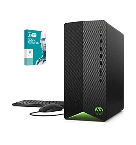 2021 Newest HP Pavilion Gaming Desktop, AMD 6-Core Ryzen 5600G Processor, AMD Radeon RX 5500, 16GB RAM, 256GB PCIe NVMe SSD + 1TB HDD, Mouse and Keyboard, Wins10 Home with Nod32 Antivirus