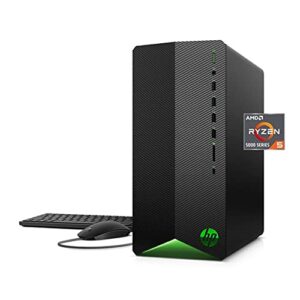 2021 Newest HP Pavilion Gaming Desktop, AMD 6-Core Ryzen 5600G Processor, AMD Radeon RX 5500, 16GB RAM, 256GB PCIe NVMe SSD + 1TB HDD, Mouse and Keyboard, Wins10 Home with Nod32 Antivirus