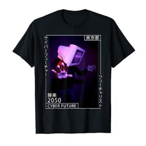 Japanese Aesthetic Cyberpunk Cyborg - 80s Futurism T-Shirt