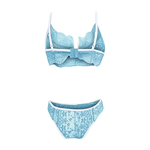 Zainafacai Lingerie for Women Mesh Lingerie Set for Women for Sex Naughty Sexy See Through Teddy Babydoll Underwear Light Blue
