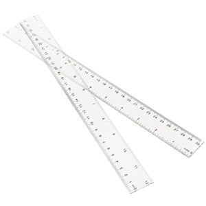 PINGEUI 100 Pack 12 Inches Clear Plastic Straight Rulers, Plastic Measuring Ruler with Inches and Metric Graduations, Measuring Tool for School and Office Supplies