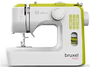 bruxel linda portable sewing machine | easy-to-use beginners sewing machine with 12-stitches |foot pedal included | sewing machine accessories green