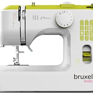 Bruxel Linda Portable Sewing Machine | Easy-To-Use Beginners Sewing Machine with 12-Stitches |Foot Pedal Included | Sewing Machine Accessories Green