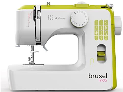 Bruxel Linda Portable Sewing Machine | Easy-To-Use Beginners Sewing Machine with 12-Stitches |Foot Pedal Included | Sewing Machine Accessories Green