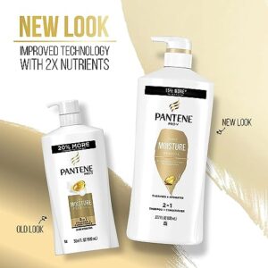 Pantene 2-in-1 Shampoo and Conditioner Twin Pack with Hair Treatment Set, Daily Moisture Renewal for Dry Hair, Safe for Color-Treated Hair (Set of 3)