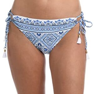 La Blanca Women's Side Tie Hipster Bikini Swimsuit Bottom, Capri Blue//Mediterranean Breeze, 6
