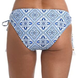 La Blanca Women's Side Tie Hipster Bikini Swimsuit Bottom, Capri Blue//Mediterranean Breeze, 6