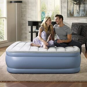 beautyrest hi loft air bed mattress with pump and edge support, 17" queen