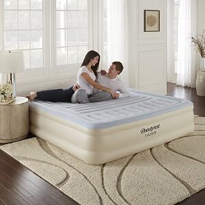 beautyrest silver supreme air bed mattress with built-in pump and lumbar support, 18" king