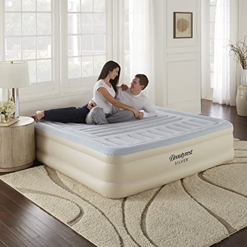 Beautyrest Silver Supreme Air Bed Mattress with Built-in Pump and Lumbar Support, 18" King