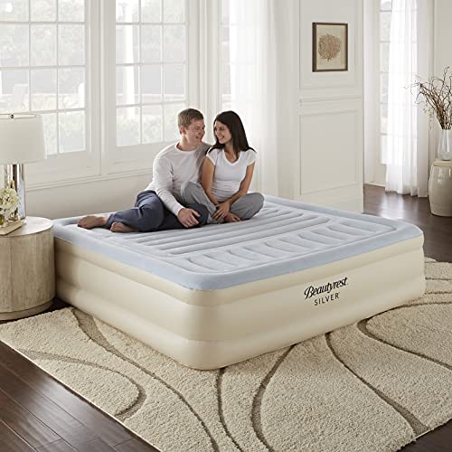 Beautyrest Silver Supreme Air Bed Mattress with Built-in Pump and Lumbar Support, 18" King