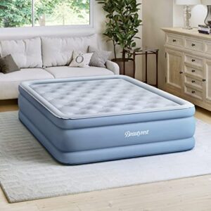 beautyrest posture lux air bed mattress with express pump and raised edge support, 15" full