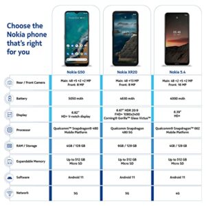 Nokia G50 5G | Android 11 | Unlocked Smartphone | US Version | 4/128GB | 6.82-Inch Screen | 48MP Triple Camera | Ocean Blue